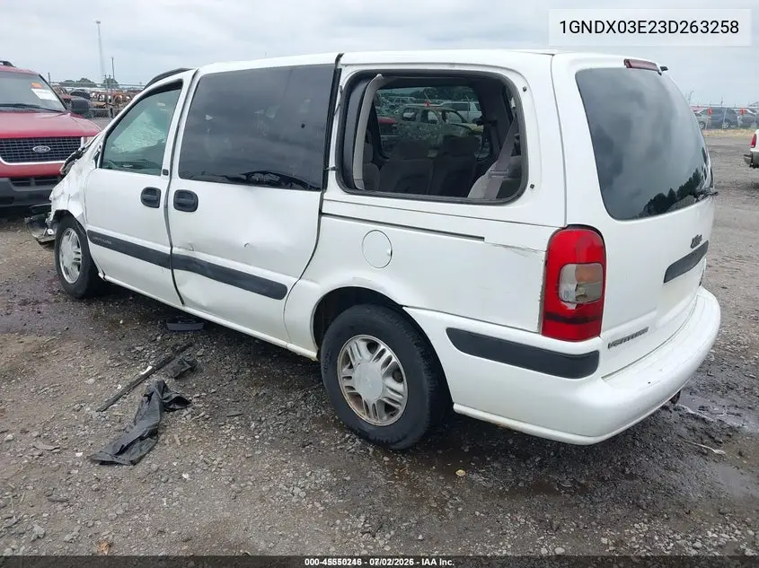 2003 Chevrolet Venture Ls VIN: 1GNDX03E23D263258 Lot: 45550246