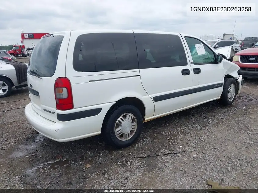2003 Chevrolet Venture Ls VIN: 1GNDX03E23D263258 Lot: 45550246
