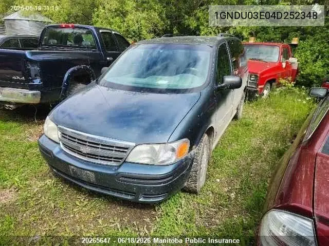 2004 Chevrolet Venture VIN: 1GNDU03E04D252348 Lot: 20265647