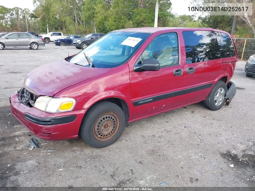 2004 Chevrolet Venture Plus VIN: 1GNDU03E14D252617 Lot: 44578123