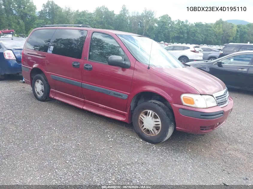 2004 Chevrolet Venture Ls W/Y3G Mobility VIN: 1GBDX23EX4D195110 Lot: 45369702