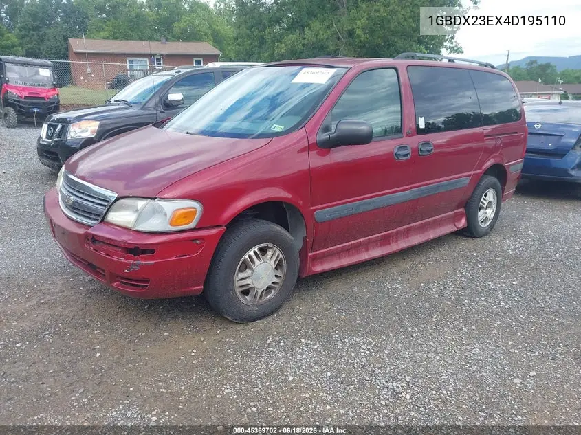 2004 Chevrolet Venture Ls W/Y3G Mobility VIN: 1GBDX23EX4D195110 Lot: 45369702
