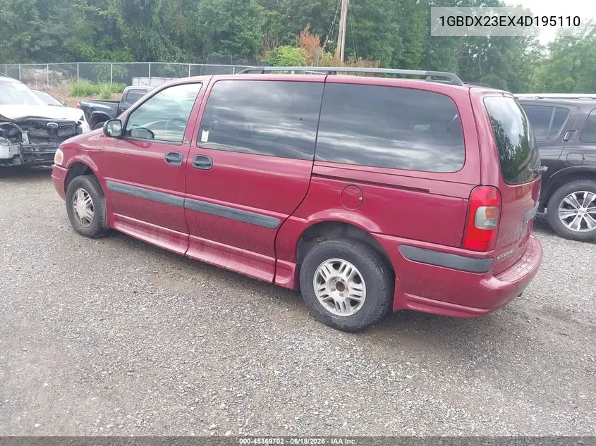 2004 Chevrolet Venture Ls W/Y3G Mobility VIN: 1GBDX23EX4D195110 Lot: 45369702