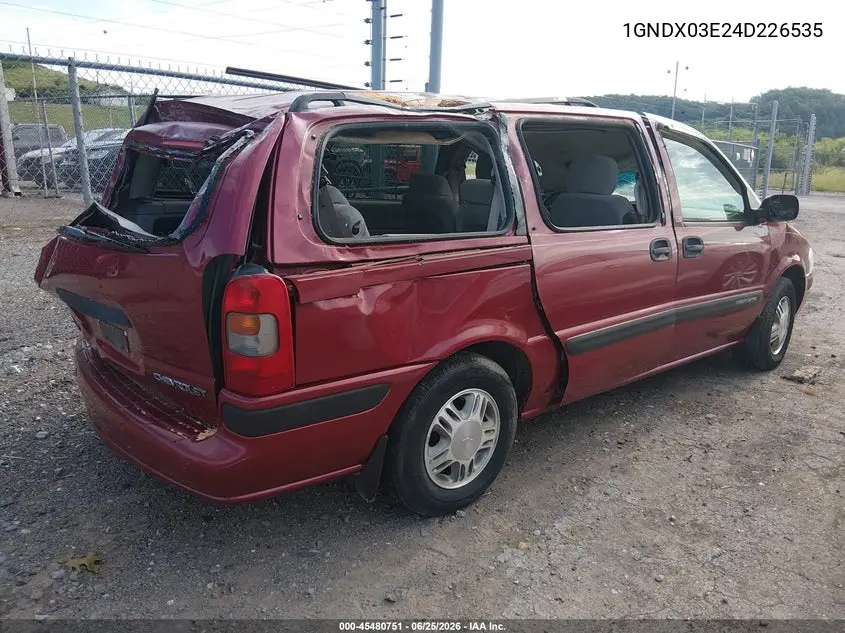 2004 Chevrolet Venture Ls VIN: 1GNDX03E24D226535 Lot: 45480751