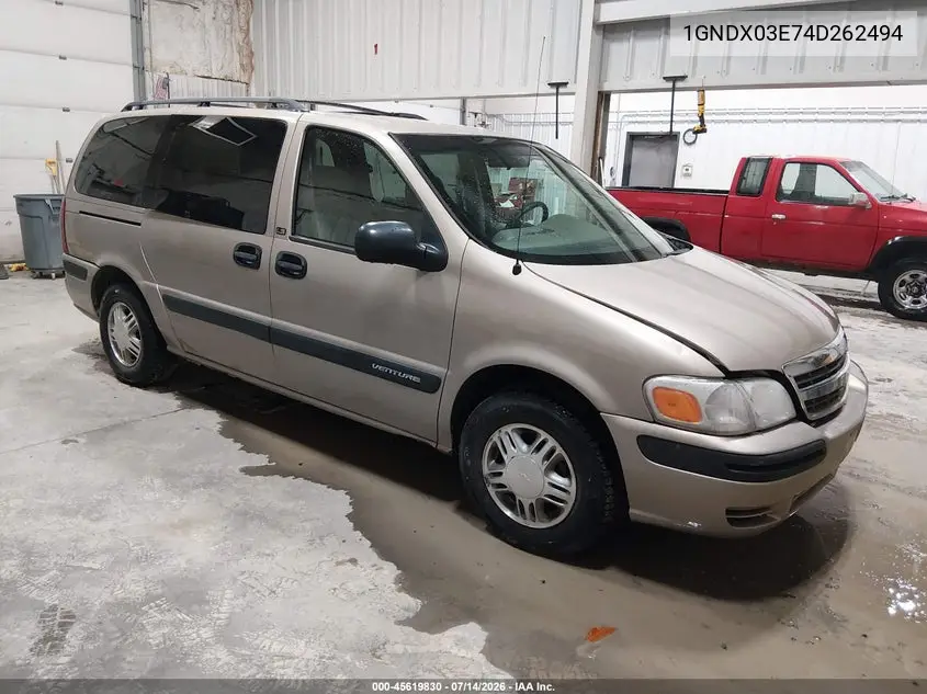 2004 Chevrolet Venture Ls VIN: 1GNDX03E74D262494 Lot: 45619830