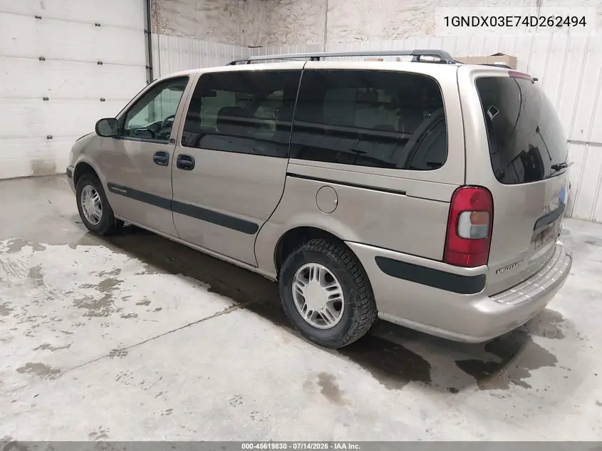 2004 Chevrolet Venture Ls VIN: 1GNDX03E74D262494 Lot: 45619830