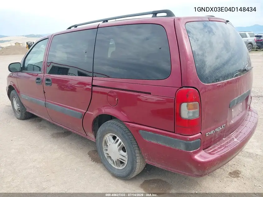 2004 Chevrolet Venture Ls VIN: 1GNDX03E04D148434 Lot: 45627333