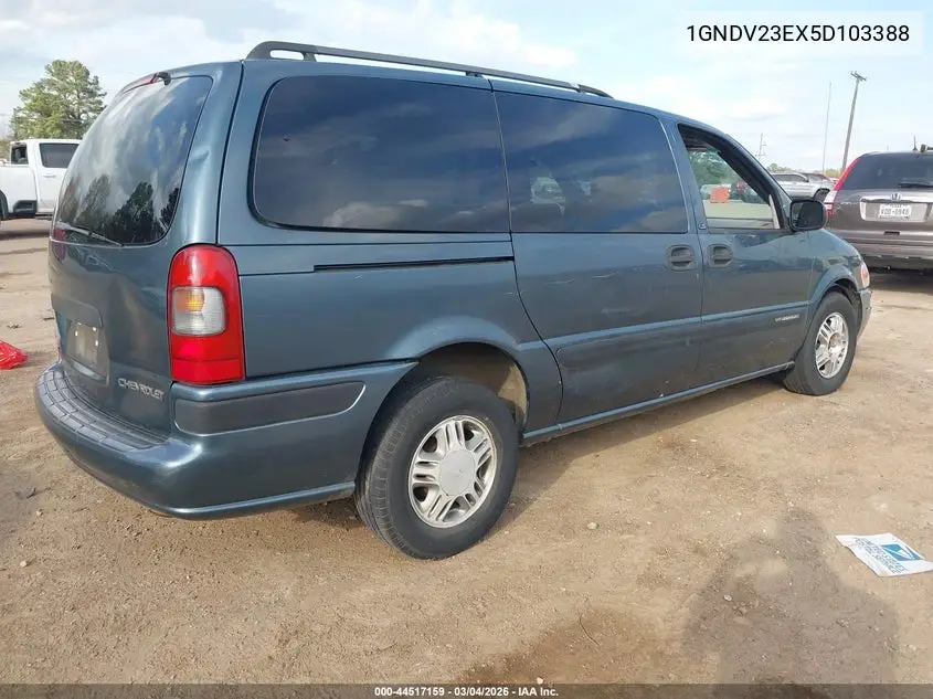 2005 Chevrolet Venture Ls VIN: 1GNDV23EX5D103388 Lot: 44517159