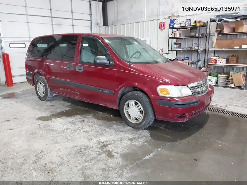 2005 Chevrolet Venture Plus VIN: 1GNDV03E65D135971 Lot: 44561540