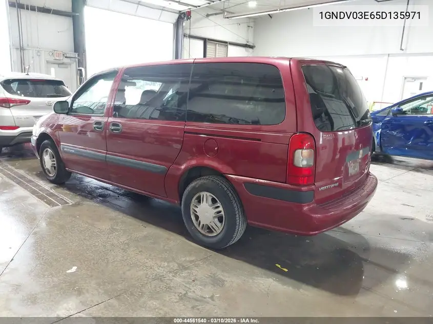 2005 Chevrolet Venture Plus VIN: 1GNDV03E65D135971 Lot: 44561540