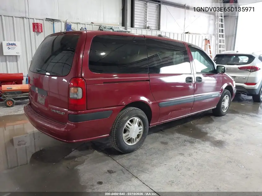 2005 Chevrolet Venture Plus VIN: 1GNDV03E65D135971 Lot: 44561540