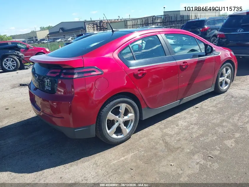2012 Chevrolet Volt VIN: 1G1RB6E49CU115735 Lot: 45369891