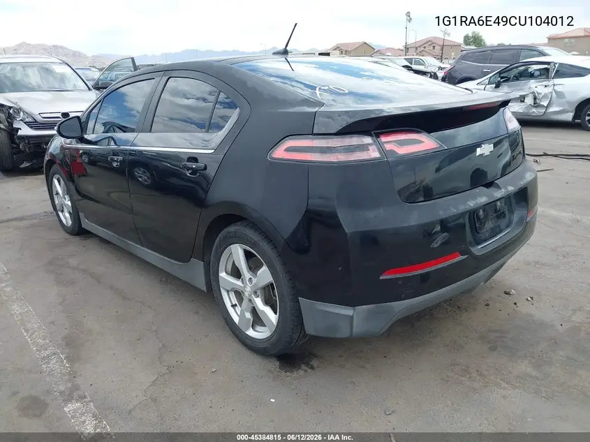 2012 Chevrolet Volt VIN: 1G1RA6E49CU104012 Lot: 45384815