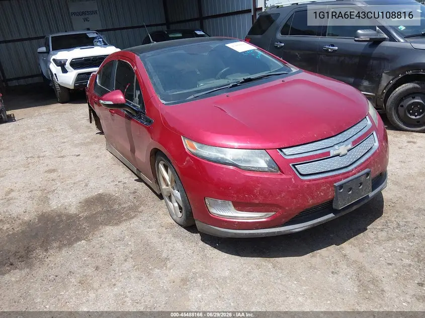 2012 Chevrolet Volt VIN: 1G1RA6E43CU108816 Lot: 45488166