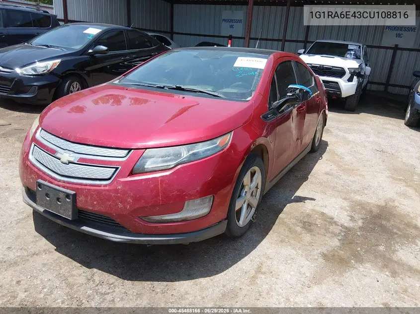 2012 Chevrolet Volt VIN: 1G1RA6E43CU108816 Lot: 45488166