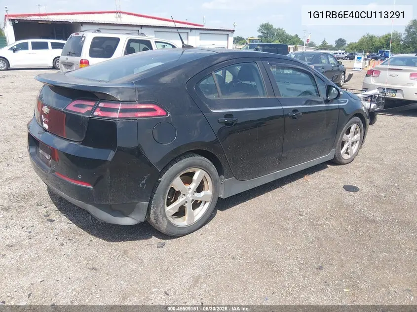 2012 Chevrolet Volt VIN: 1G1RB6E40CU113291 Lot: 45509151