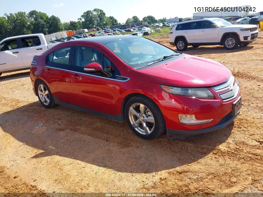 2012 Chevrolet Volt VIN: 1G1RD6E45CU104242 Lot: 45533777