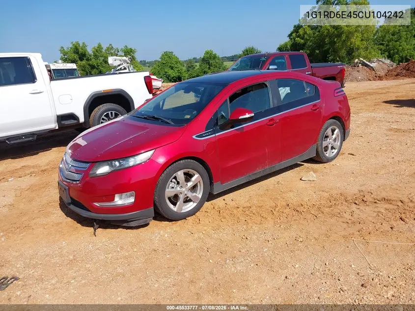 2012 Chevrolet Volt VIN: 1G1RD6E45CU104242 Lot: 45533777