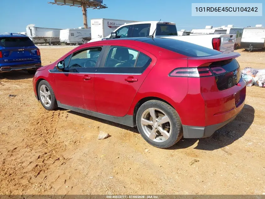2012 Chevrolet Volt VIN: 1G1RD6E45CU104242 Lot: 45533777