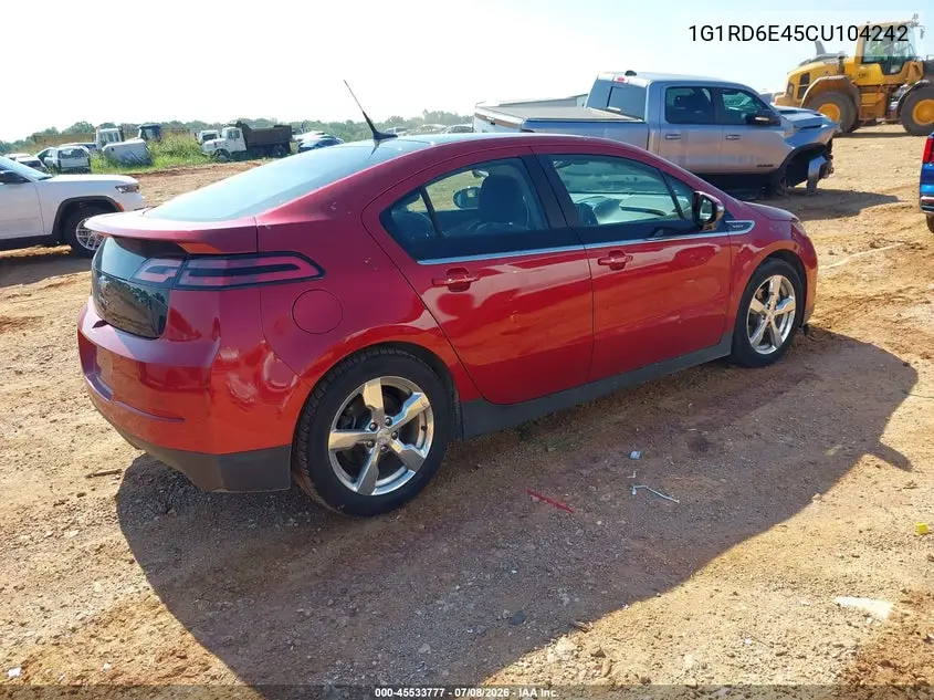 2012 Chevrolet Volt VIN: 1G1RD6E45CU104242 Lot: 45533777
