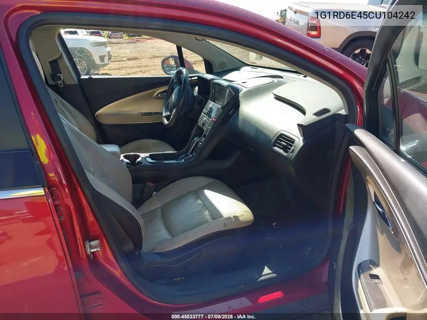 2012 Chevrolet Volt VIN: 1G1RD6E45CU104242 Lot: 45533777