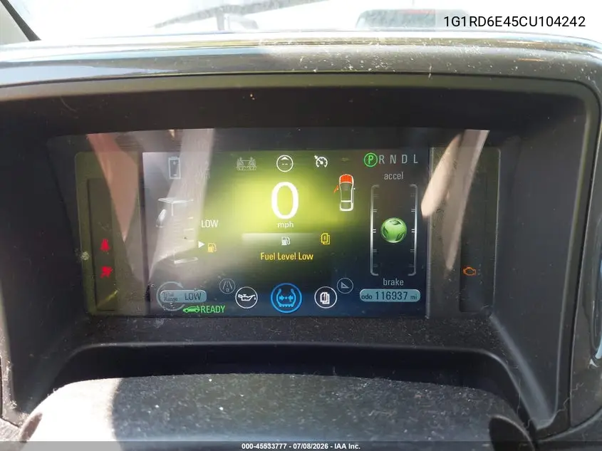 2012 Chevrolet Volt VIN: 1G1RD6E45CU104242 Lot: 45533777