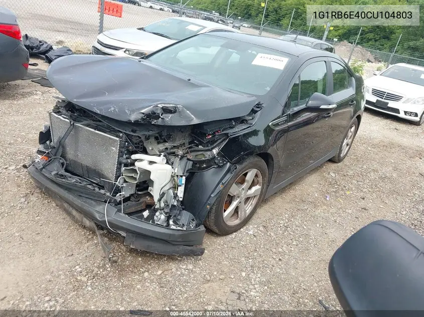 2012 Chevrolet Volt VIN: 1G1RB6E40CU104803 Lot: 45542000