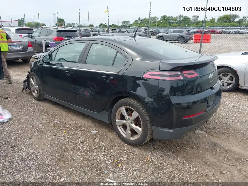 2012 Chevrolet Volt VIN: 1G1RB6E40CU104803 Lot: 45542000