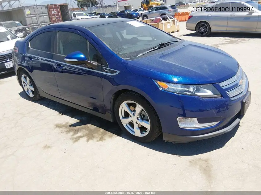 2012 Chevrolet Volt VIN: 1G1RD6E40CU109994 Lot: 45556986