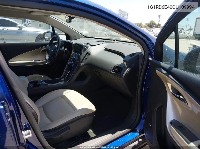 2012 Chevrolet Volt VIN: 1G1RD6E40CU109994 Lot: 45556986