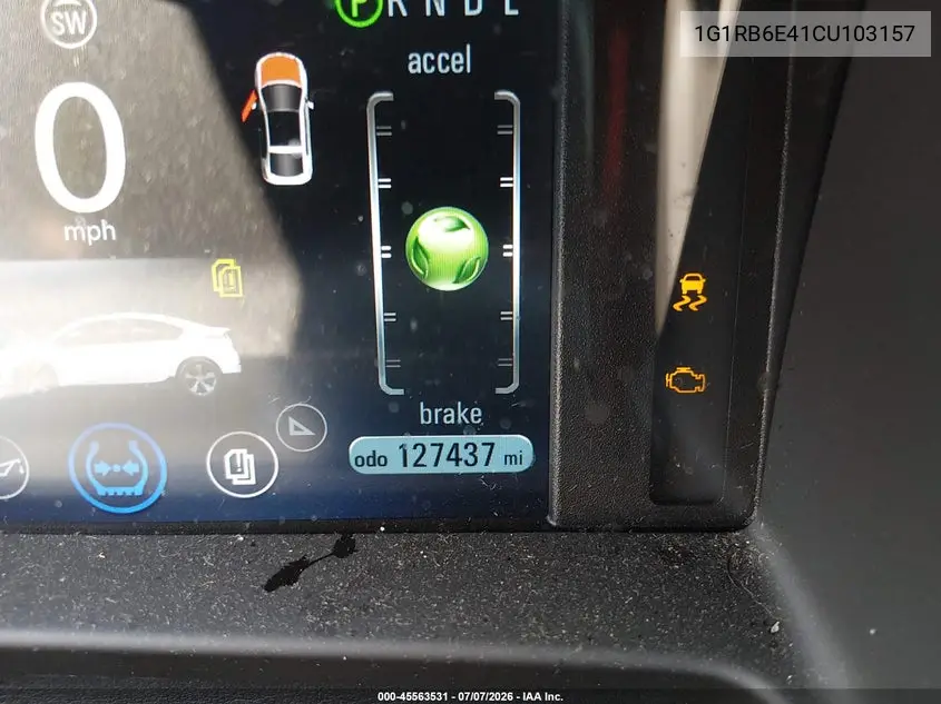 2012 Chevrolet Volt VIN: 1G1RB6E41CU103157 Lot: 45563531