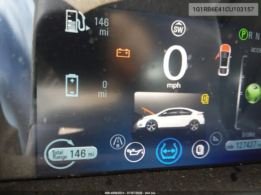 2012 Chevrolet Volt VIN: 1G1RB6E41CU103157 Lot: 45563531