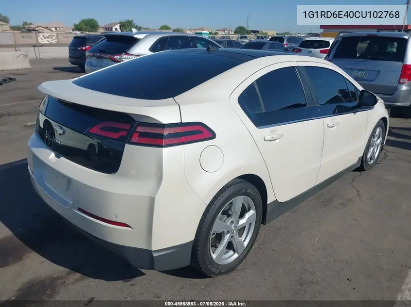2012 Chevrolet Volt VIN: 1G1RD6E40CU102768 Lot: 45568983