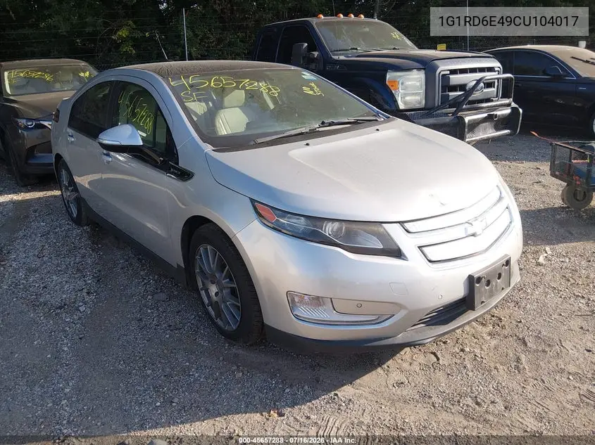 2012 Chevrolet Volt VIN: 1G1RD6E49CU104017 Lot: 45657288