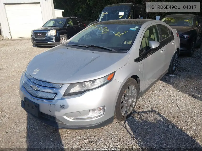 2012 Chevrolet Volt VIN: 1G1RD6E49CU104017 Lot: 45657288