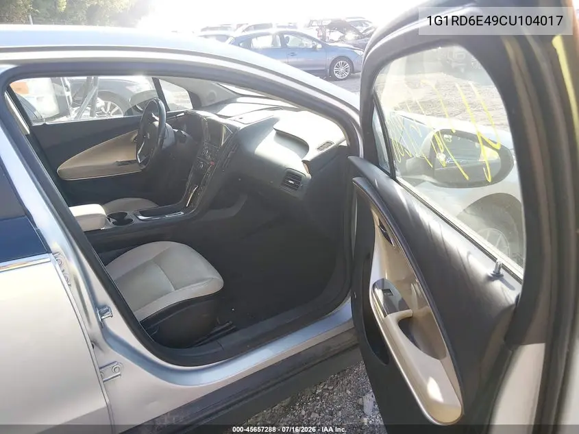 2012 Chevrolet Volt VIN: 1G1RD6E49CU104017 Lot: 45657288