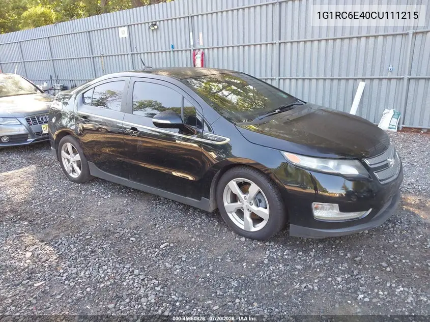 2012 Chevrolet Volt VIN: 1G1RC6E40CU111215 Lot: 45660826