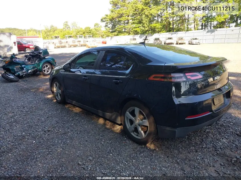 2012 Chevrolet Volt VIN: 1G1RC6E40CU111215 Lot: 45660826
