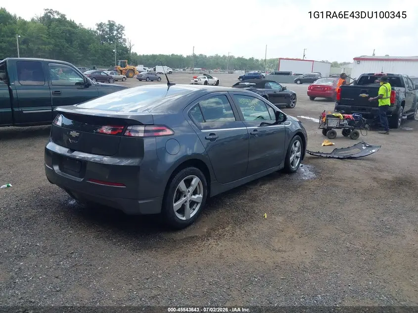 2013 Chevrolet Volt VIN: 1G1RA6E43DU100345 Lot: 45543643