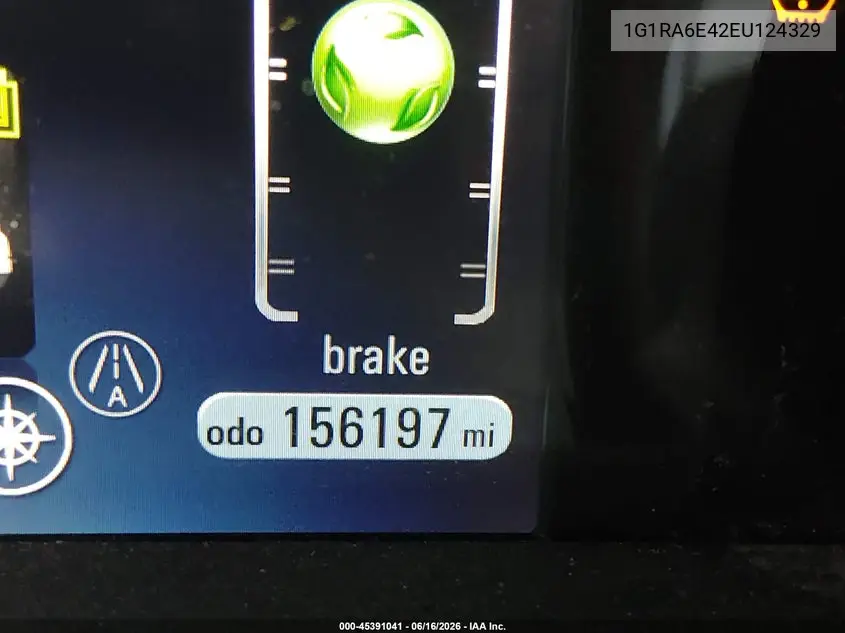 2014 Chevrolet Volt VIN: 1G1RA6E42EU124329 Lot: 45391041