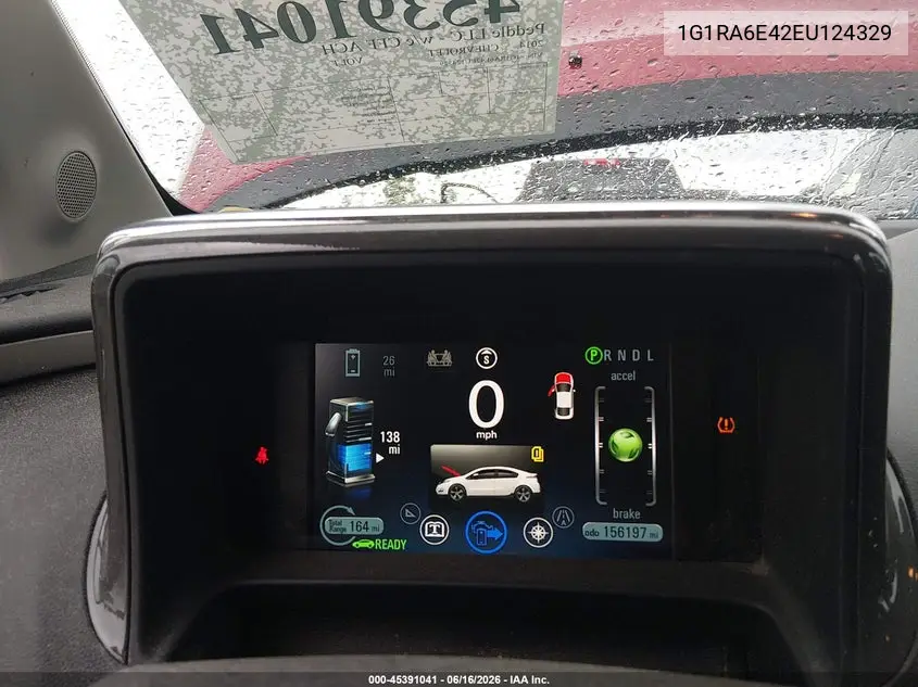 2014 Chevrolet Volt VIN: 1G1RA6E42EU124329 Lot: 45391041