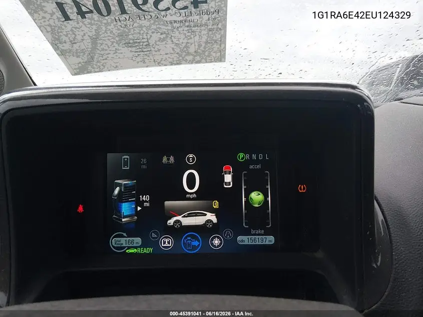 2014 Chevrolet Volt VIN: 1G1RA6E42EU124329 Lot: 45391041