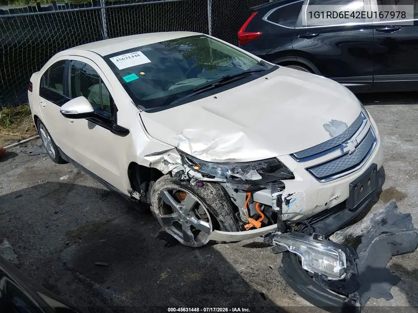 2014 Chevrolet Volt VIN: 1G1RD6E42EU167978 Lot: 45631448