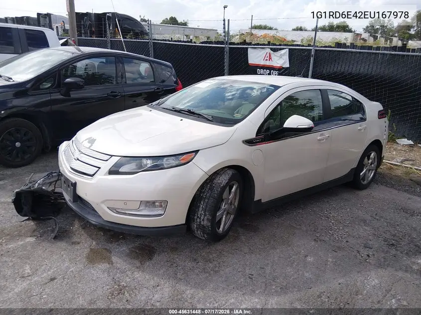 2014 Chevrolet Volt VIN: 1G1RD6E42EU167978 Lot: 45631448