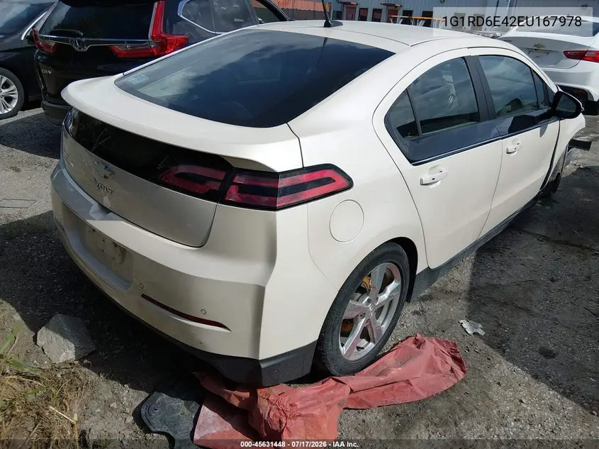 2014 Chevrolet Volt VIN: 1G1RD6E42EU167978 Lot: 45631448