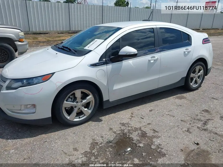 2015 Chevrolet Volt VIN: 1G1RB6E46FU118774 Lot: 45568948