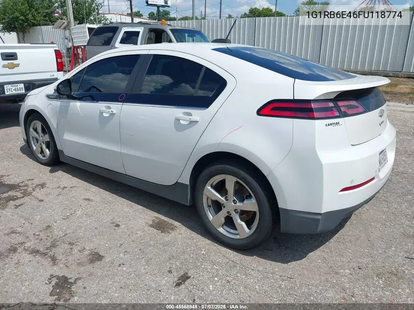 2015 Chevrolet Volt VIN: 1G1RB6E46FU118774 Lot: 45568948