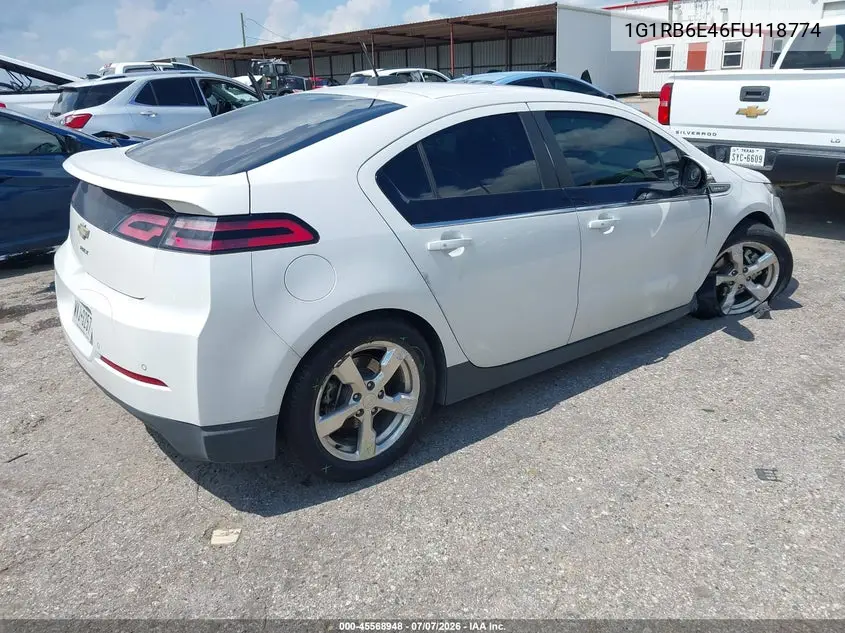 2015 Chevrolet Volt VIN: 1G1RB6E46FU118774 Lot: 45568948