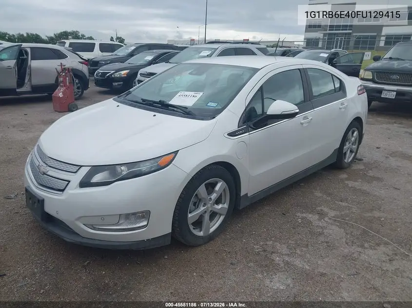 2015 Chevrolet Volt VIN: 1G1RB6E40FU129415 Lot: 45581186