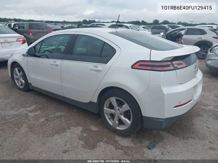 2015 Chevrolet Volt VIN: 1G1RB6E40FU129415 Lot: 45581186